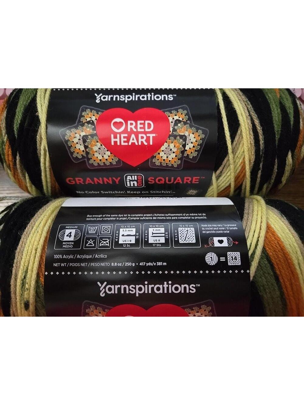 Red Heart All In One Flower Black Amber Moss 8.8 Oz Lot of 4 Skeins